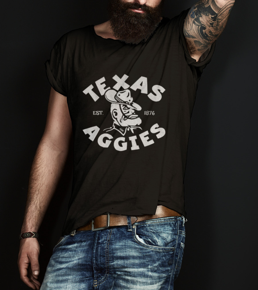 Texas Aggies Est 1876 Retro Cowboy Mascot T-Shirt