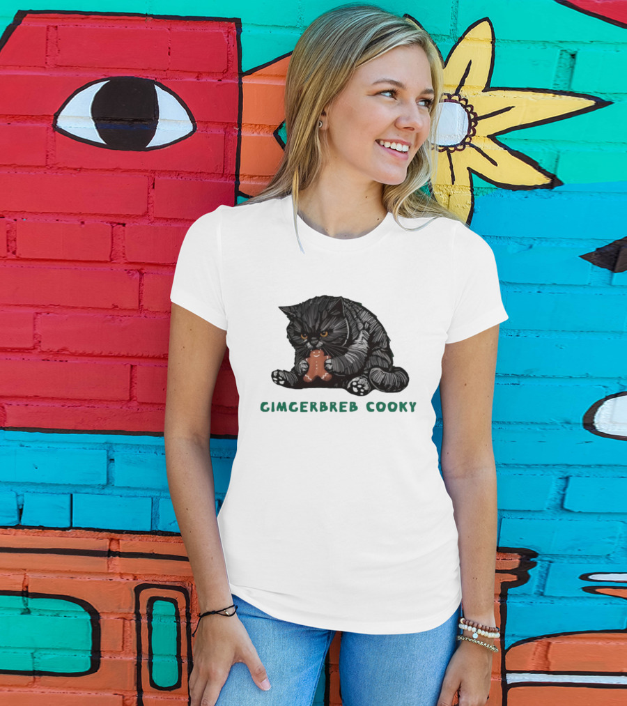 Gimgerbreb Cooky Cat Christmas Gingerbread Cookie Cat T-Shirt