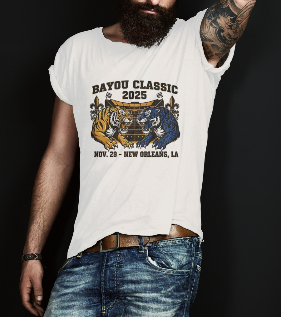 Bayou Classic 2025 Nov 29 New Orleans LA Grambling Vs Southern Rivalry HBCU Football T-Shirt