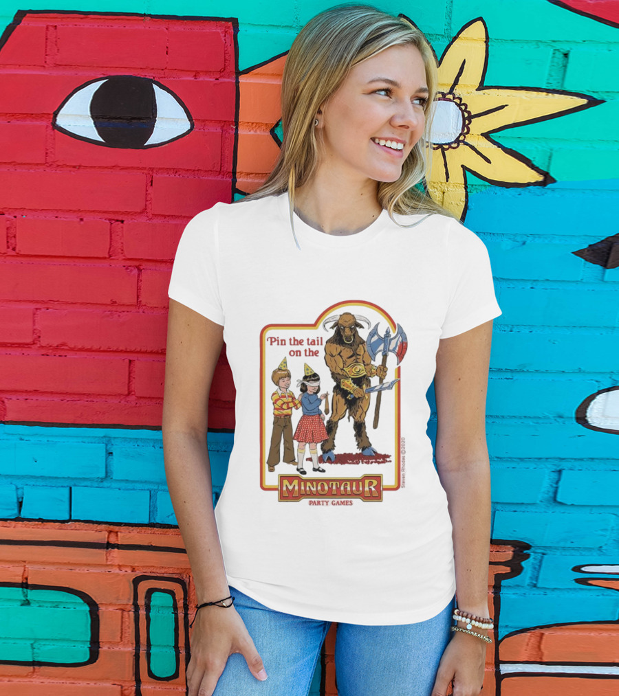 Pin The Tail On The Minotaur Kids Party Game Adventure T-Shirt