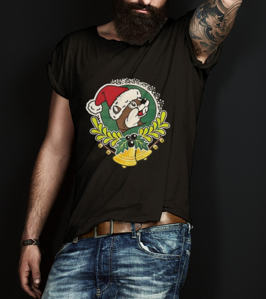 Buc-ee's Christmas 2025 Jingle All The Way Santa Beaver Holiday Cheer T-Shirt