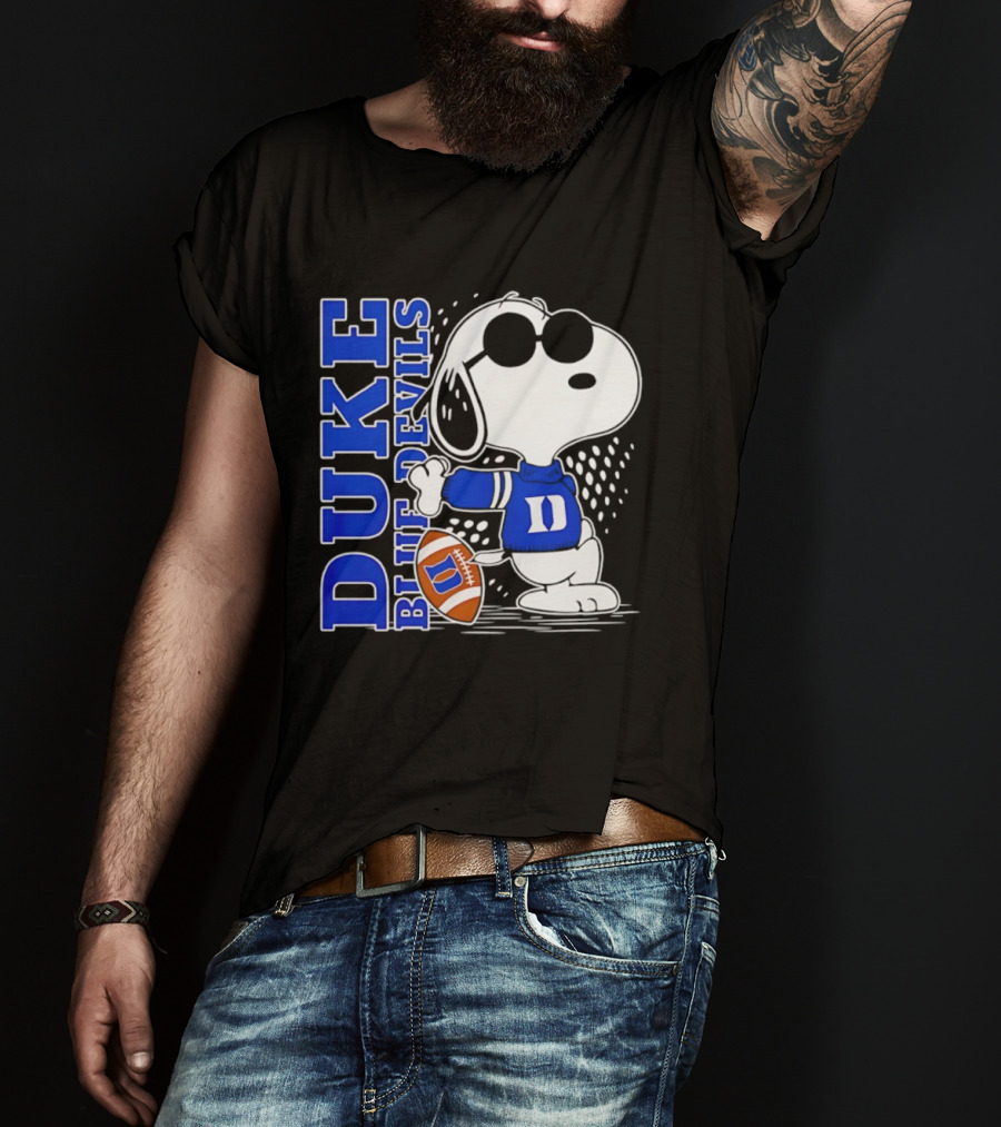 Snoopy Joe Cool Duke Blue Devils Football Fan Merchandise T-Shirt