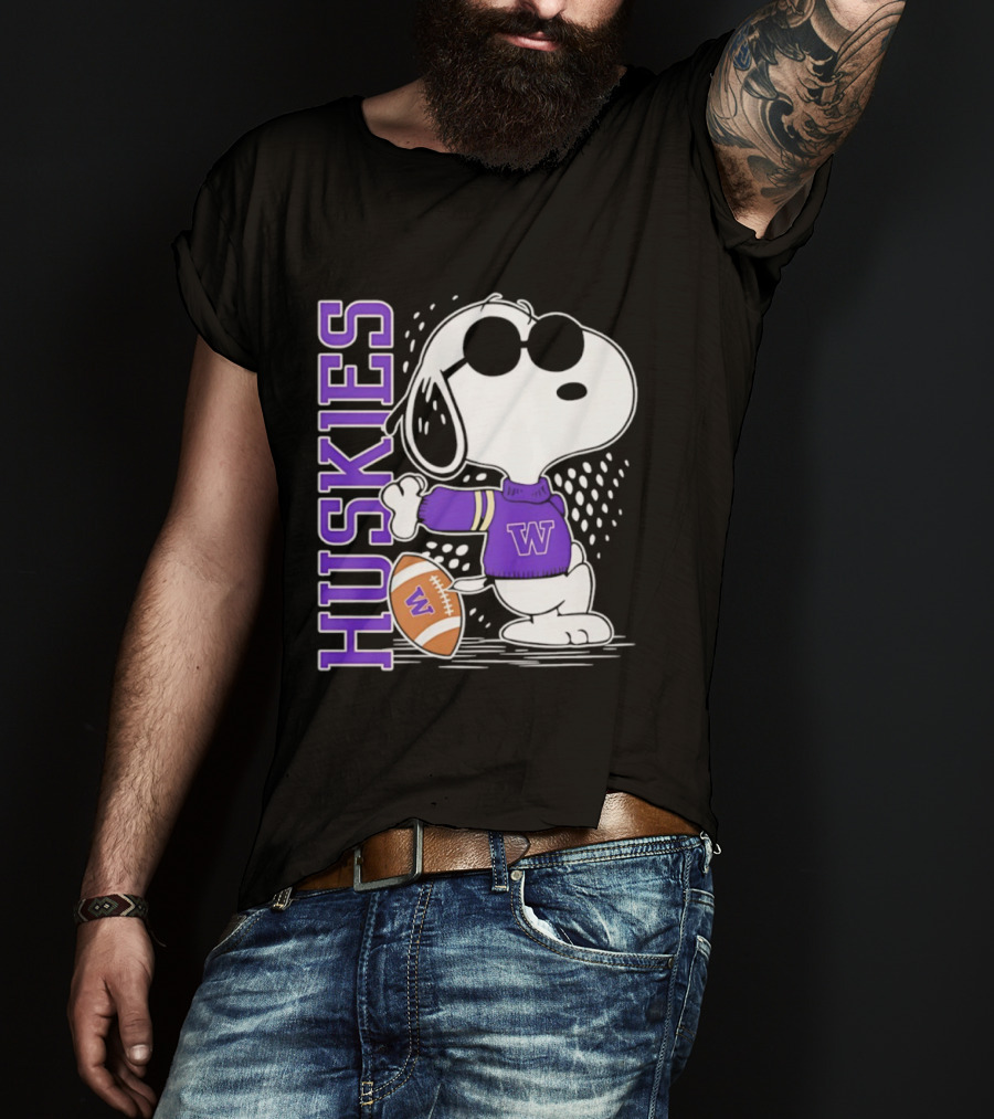 Snoopy Joe Cool Huskies Football Washington Merchandise T-Shirt
