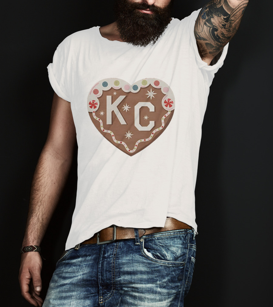 Gingerbread Heart KC Christmas Kansas City Holiday Spirit T-Shirt