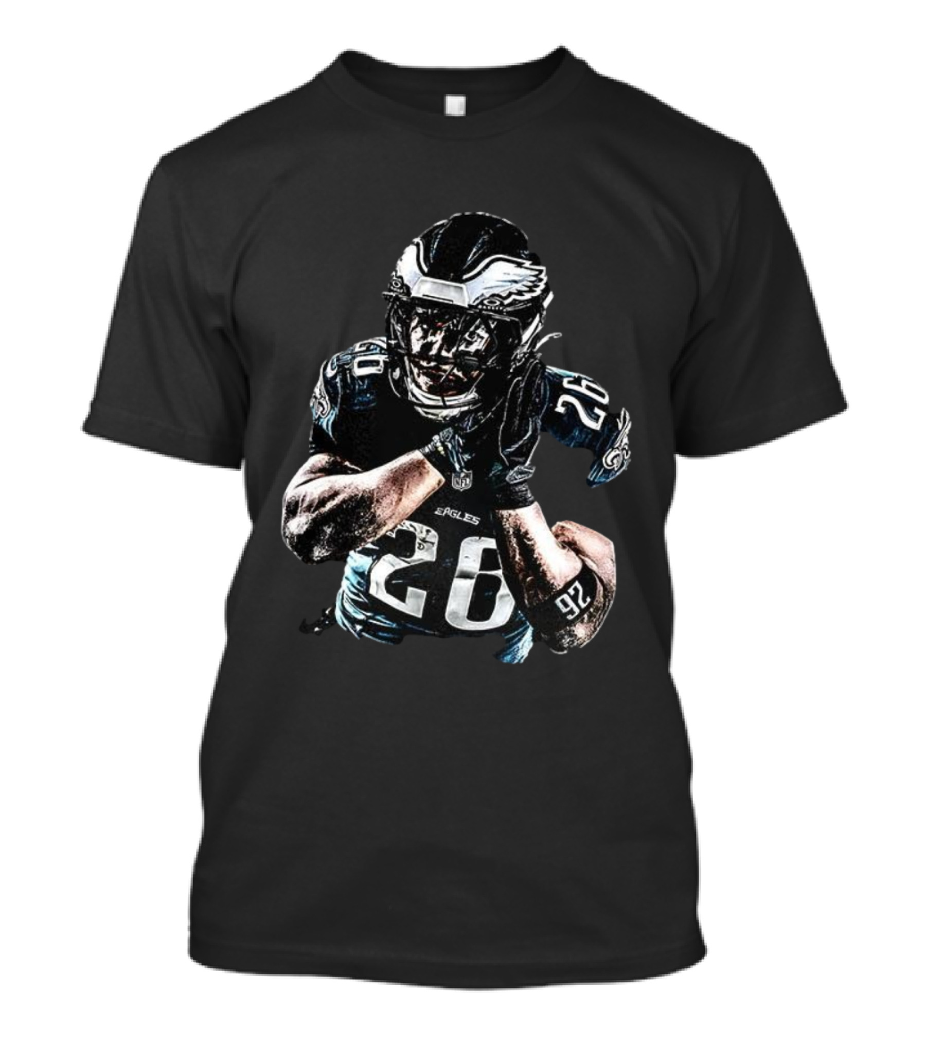 Philadelphia Eagles Number 26 Night Night Football Imagery T-Shirt