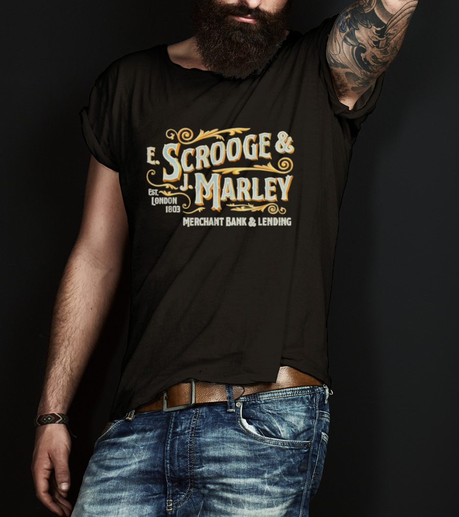 F. Scrooge & J. Marley Est 1803 London Merchant Bank & Lending T-Shirt