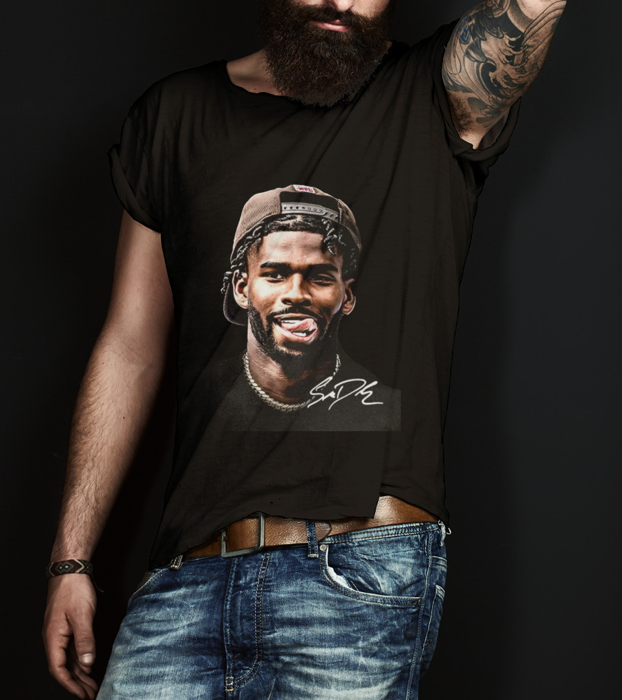 Shedeur Sanders Signature Auragang Football Cleveland Browns T-Shirt