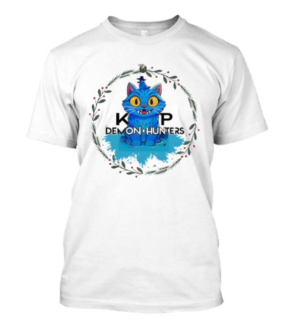 K-pop Demon Hunter Derpy Christmas Ornament Cute Blue Cat T-Shirt