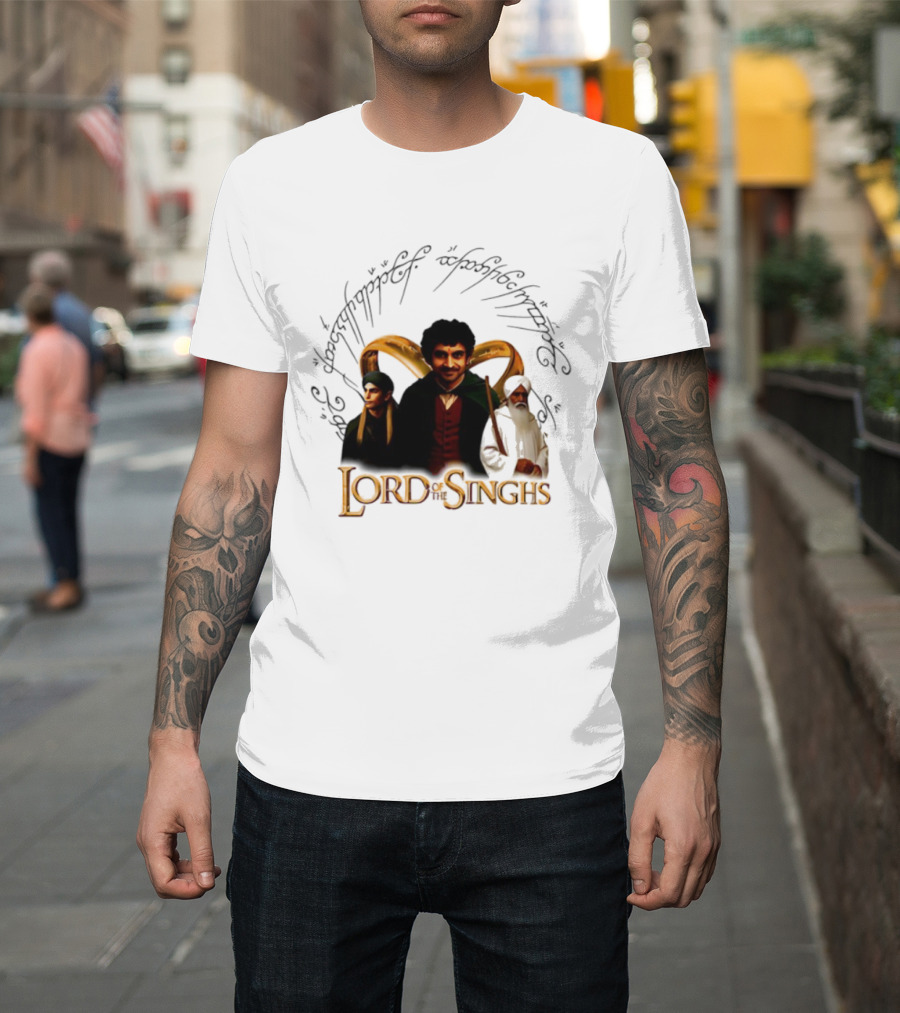 Lord Of The Singhs Fellowship Characters Parody T-Shirt