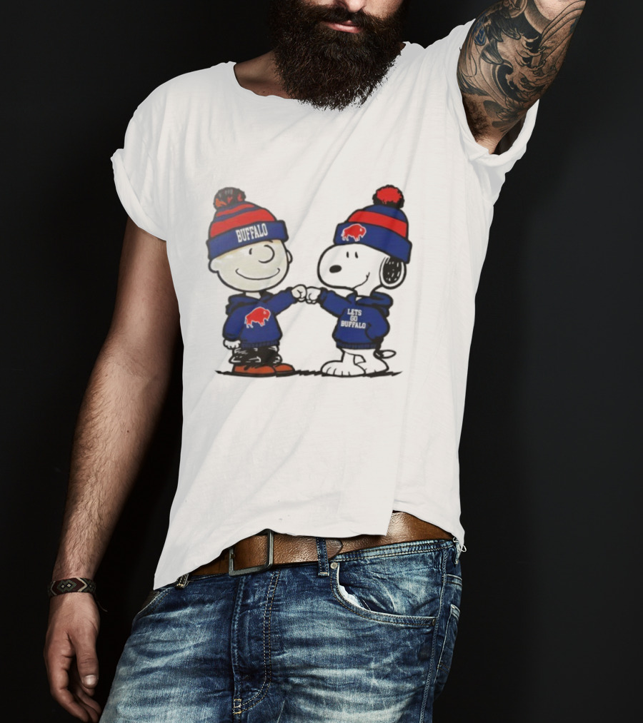 Charlie Brown Snoopy Buffalo Bills Lets Go Buffalo T-Shirt
