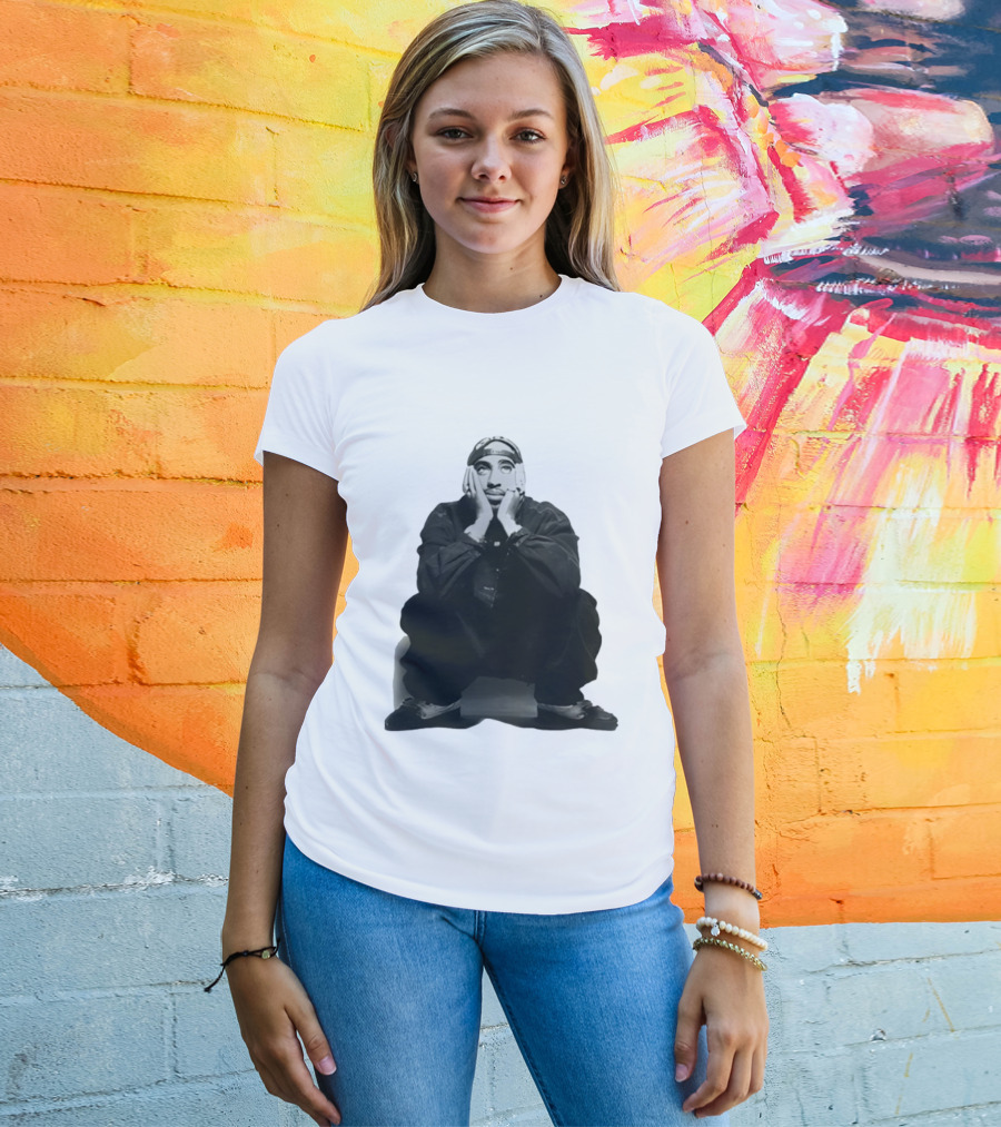 Pedro Pascal Sits Like Tupac Iconic Pose T-Shirt