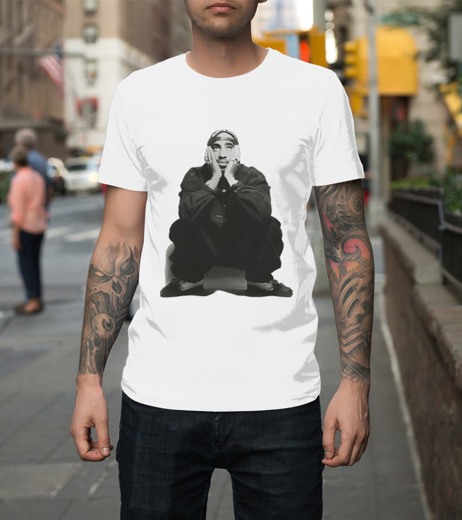 Pedro Pascal Sits Like Tupac Iconic Pose T-Shirt