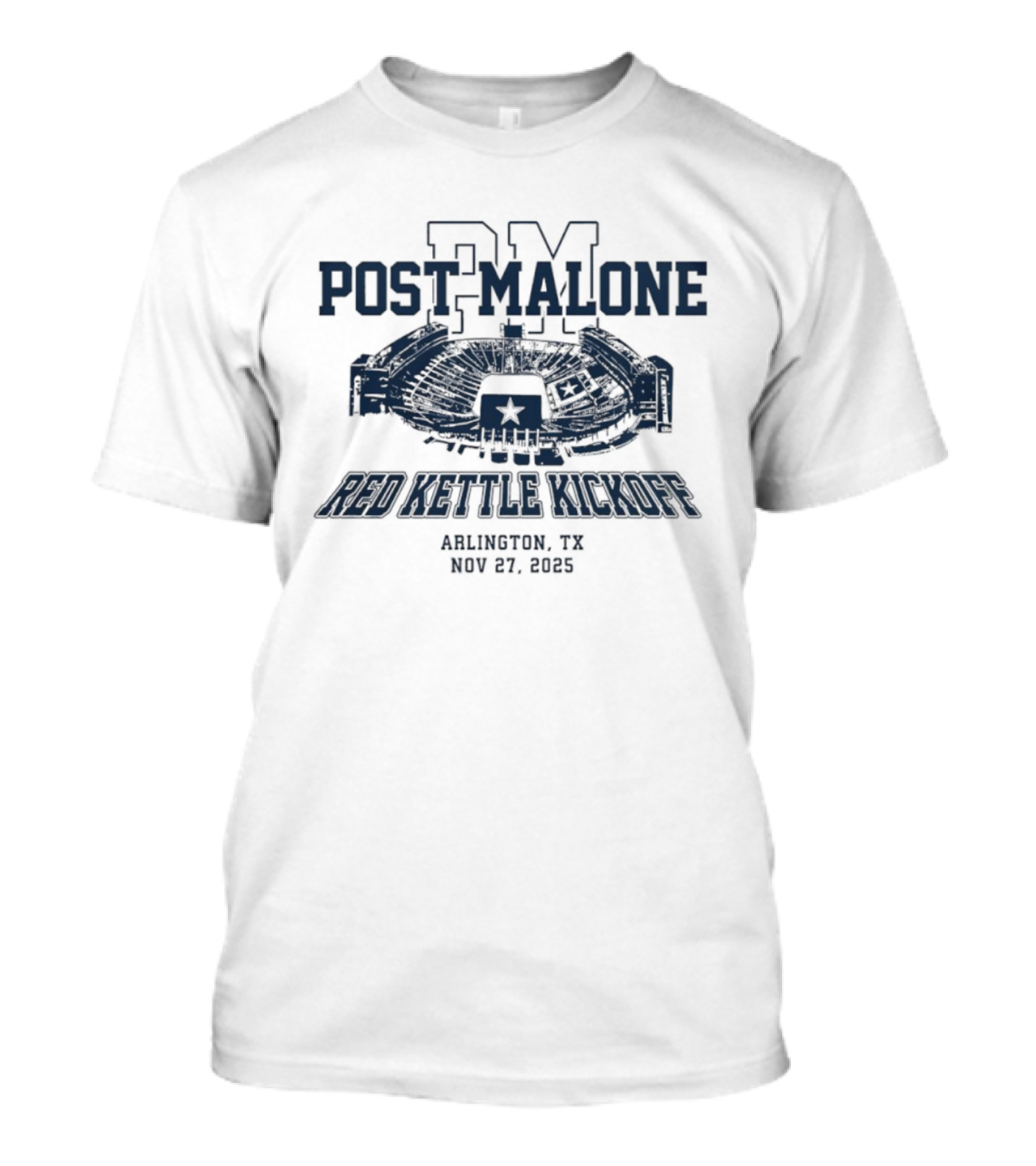 Post Malone Red Kettle Kickoff Arlington TX Nov 27 2025 T-Shirt