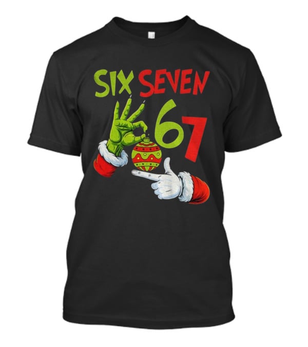 Six Seven 67 Grinch Christmas Bauble Merry Christmas T-Shirt