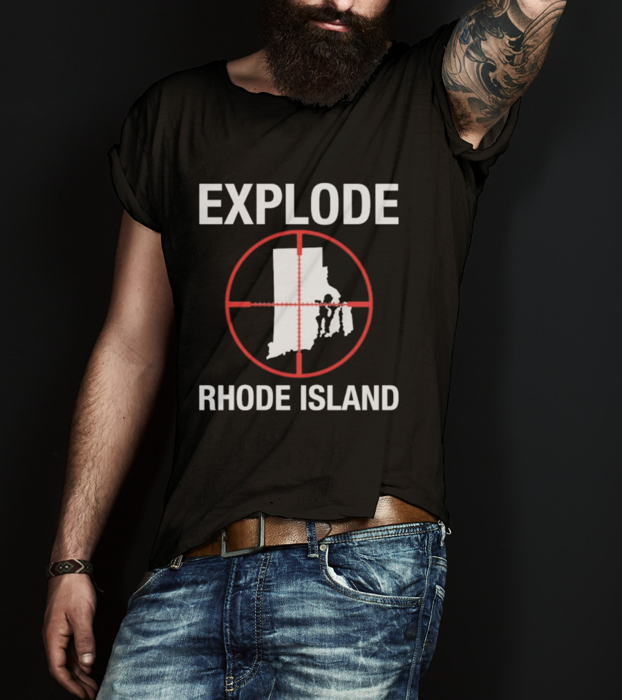 Explode Rhode Island Target Crosshair State Map T-Shirt