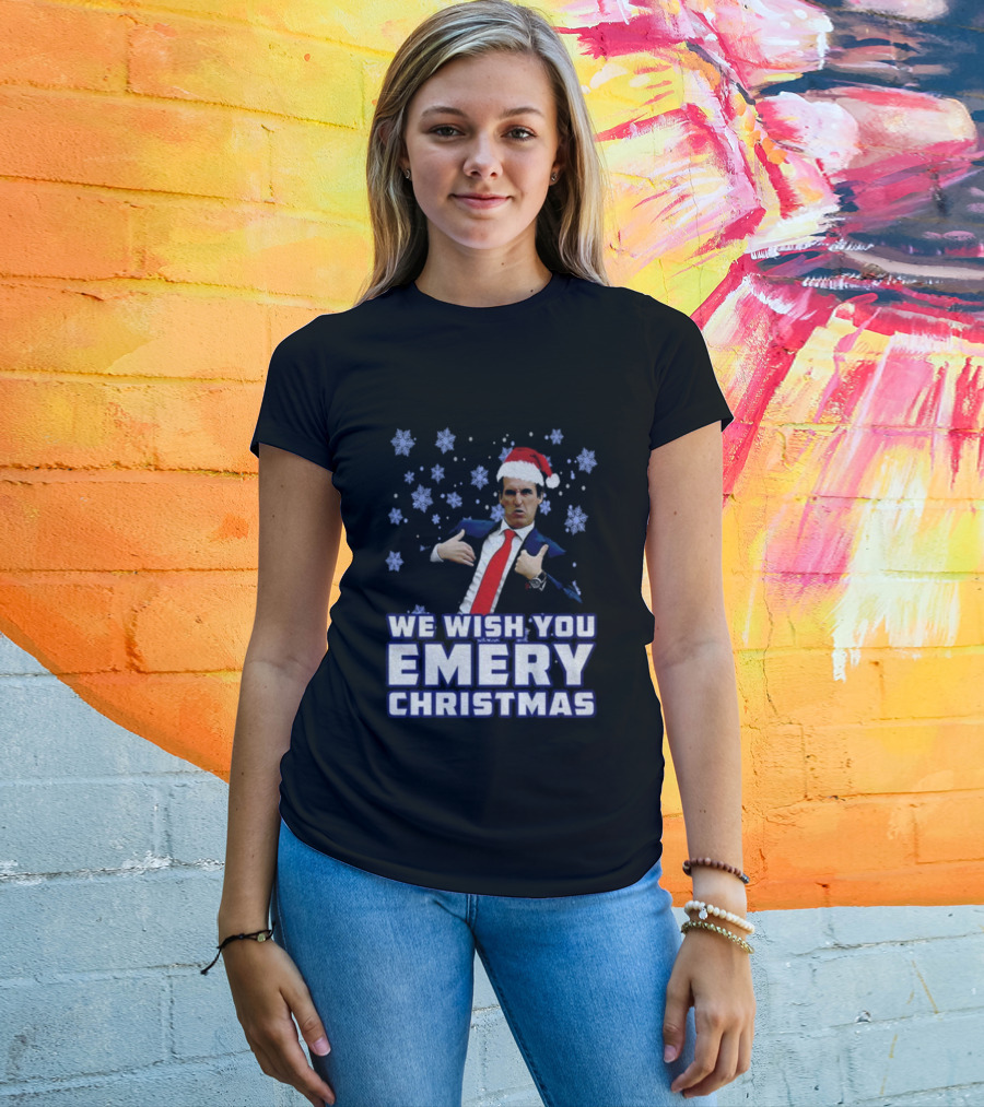 Unai Emery Santa Hat We Wish You Emery Christmas Holiday Design T-Shirt