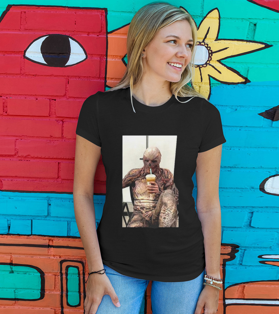 Vagner Stranger Things Creature Meme Coffee Scene T-Shirt