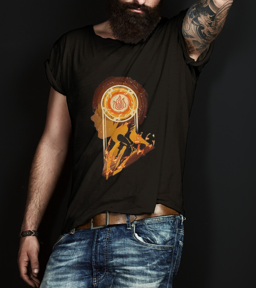 Zuko Firebending Avatar The Last Airbender Fire Nation Symbol Silhouette T-Shirt