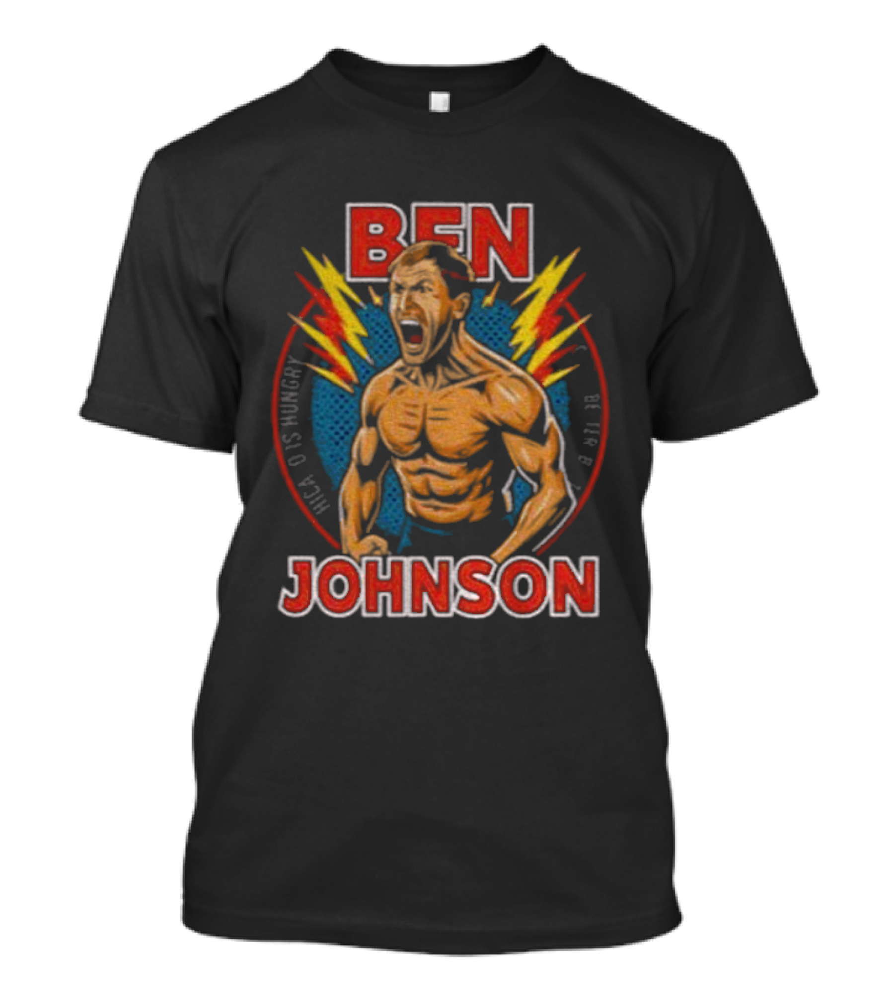 Ben Johnson Muscle Power With Lightning Bolts T-Shirt
