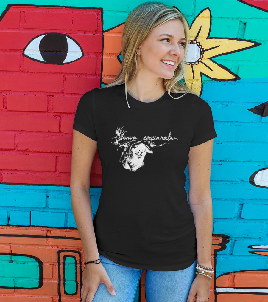 Dear Cincinnati Evil Cabbit Illustration Text Design T-Shirt