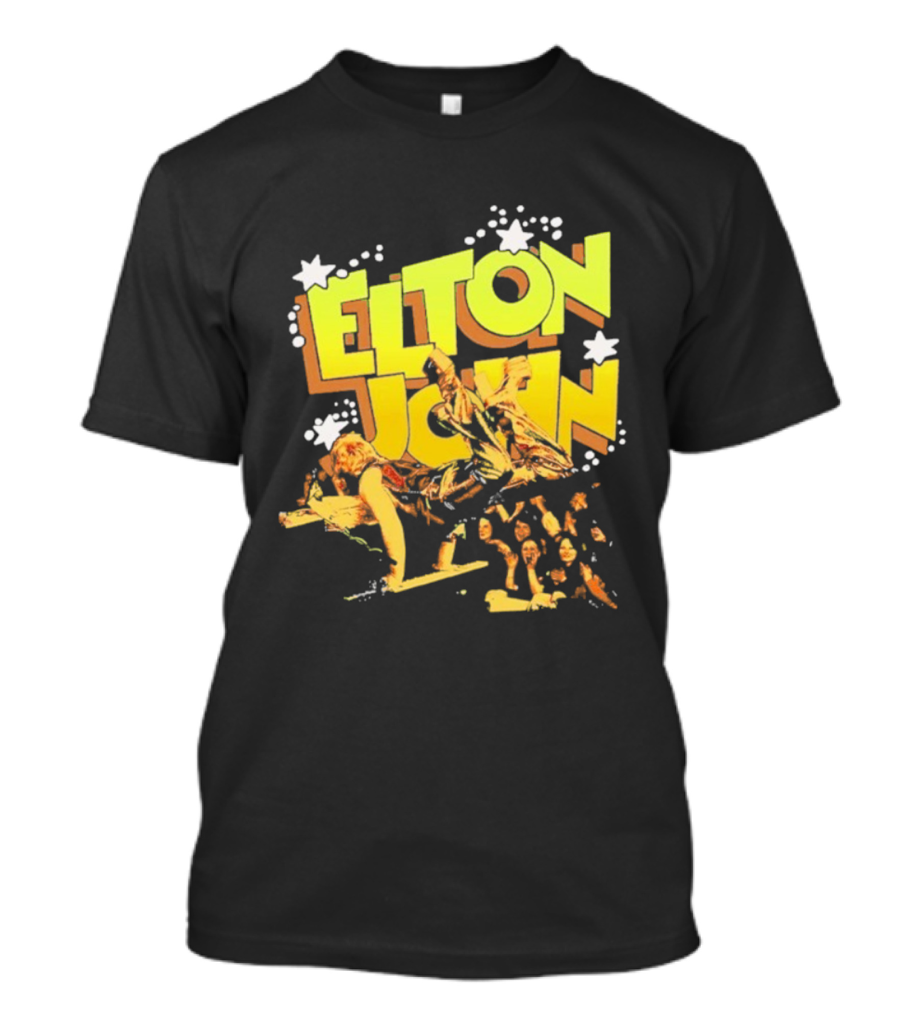 Elton John Live Performance Stars Retro Style T-Shirt