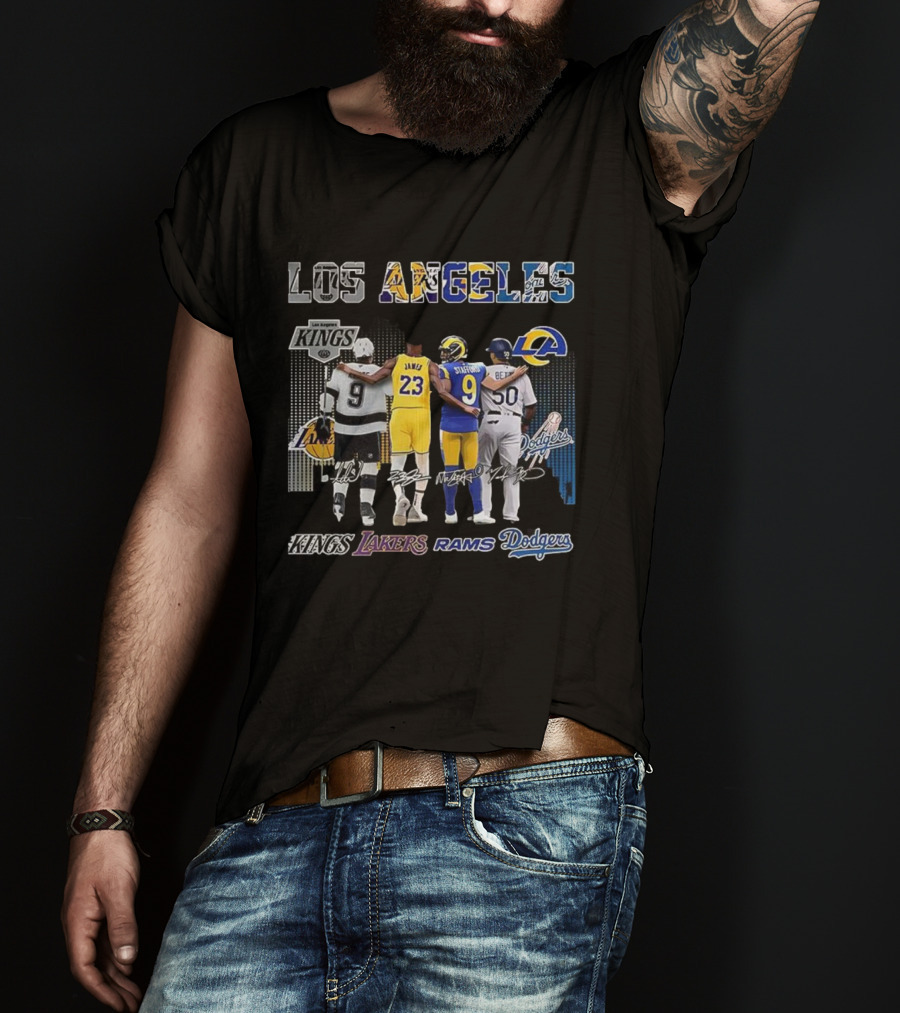 Los Angeles Kings Lakers Rams Dodgers All-Star Dream Team Signature T-Shirt