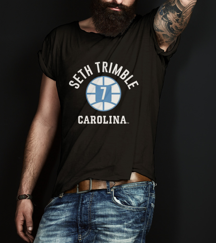 Seth Trimble Carolina Number 7 Basketball T-Shirt