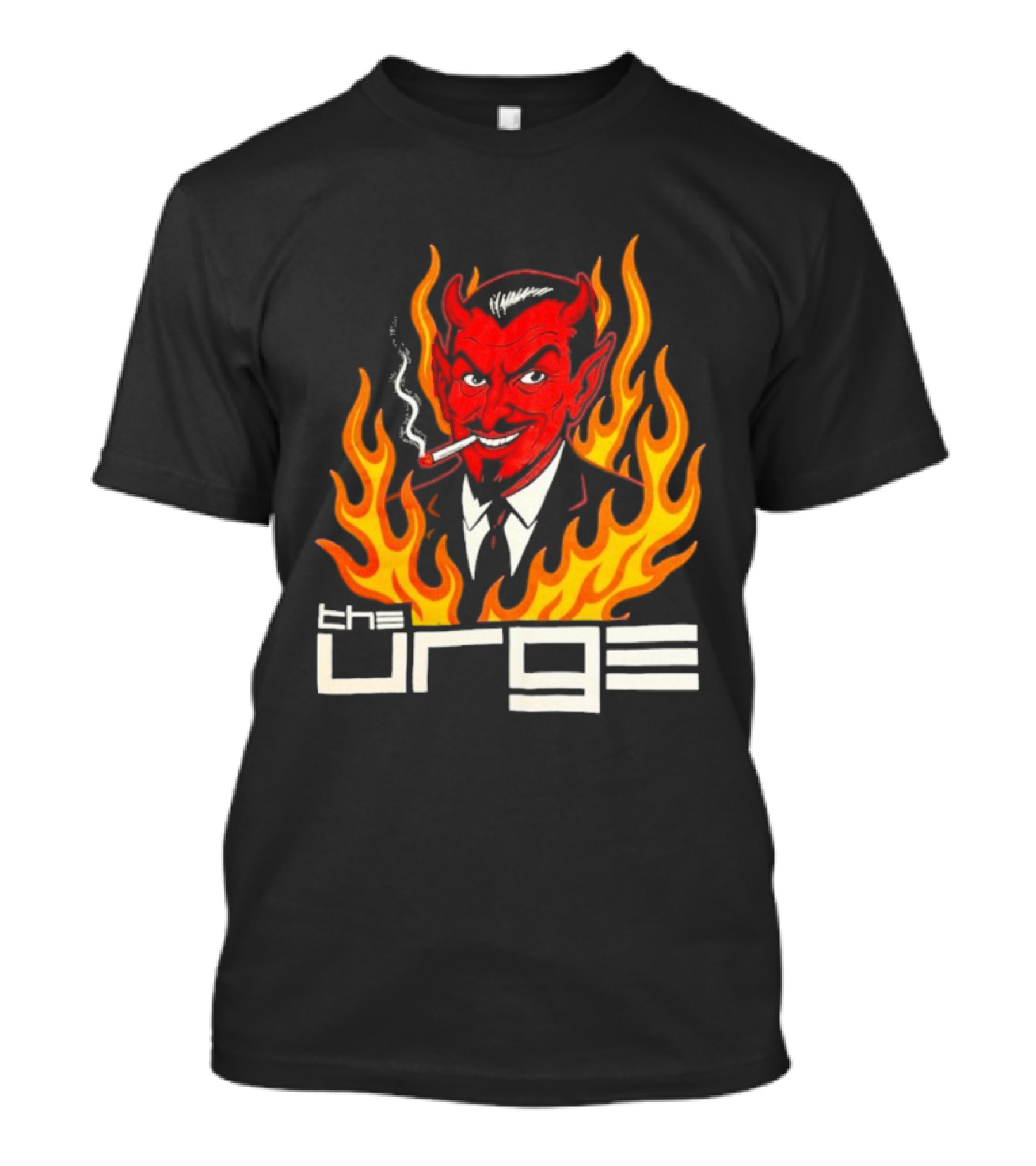 The Urge Devil With Flames Smoking Cigar T-Shirt