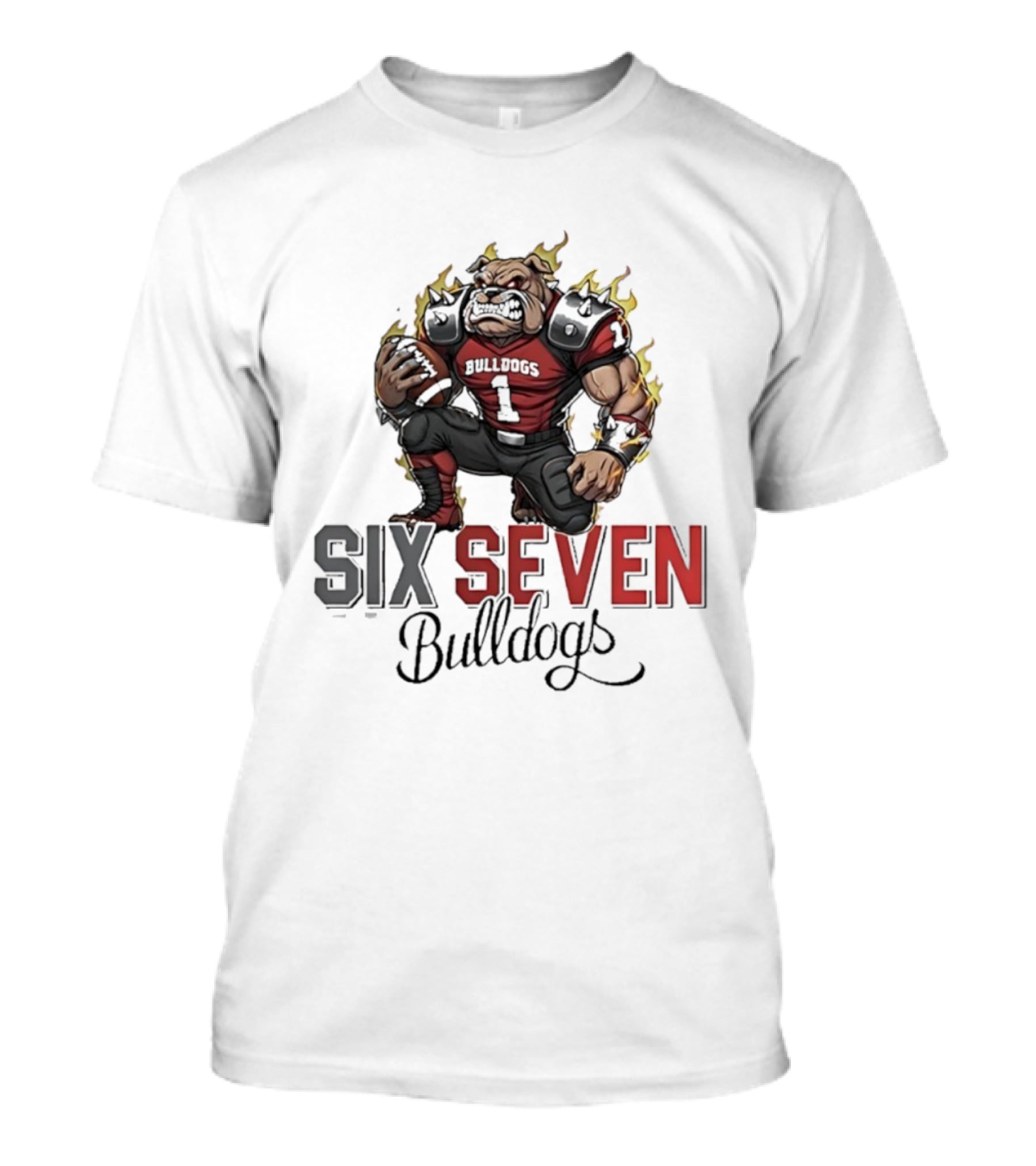 Six Seven Bulldogs Mascot Football Georgia T-Shirt