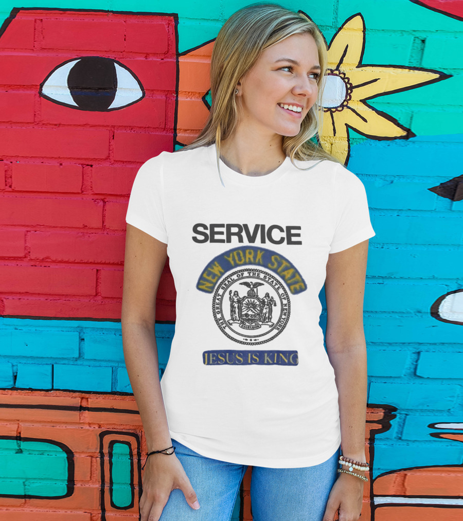 Service New York State Seal Jesus Is King T-Shirt