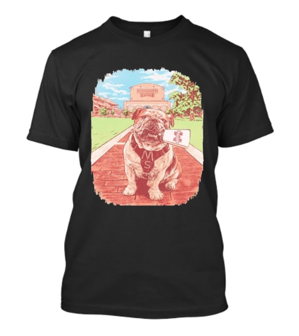 Mississippi State Bulldogs Bully Cowbell Stadium Scene T-Shirt