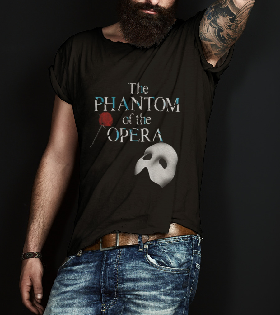 The Phantom Of The Opera Mask And Red Rose Broadway Musical T-Shirt