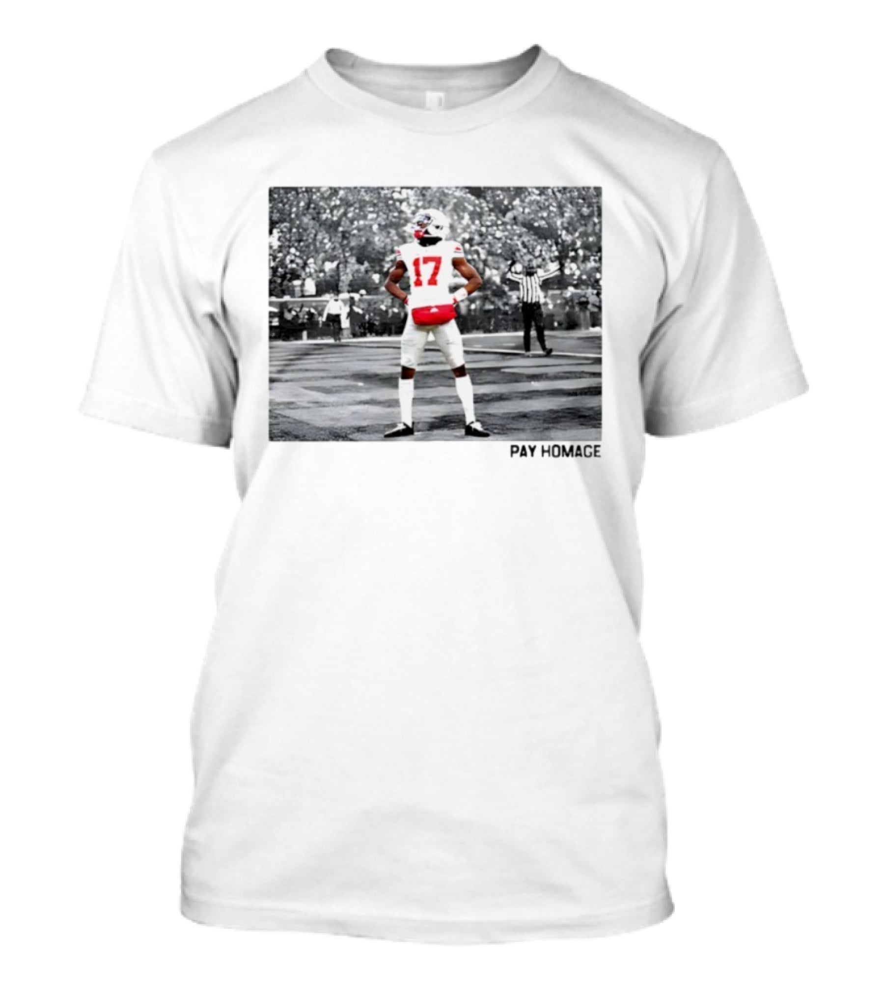 Carnell Tate Pay Homage 17 Football Player Stance T-Shirt