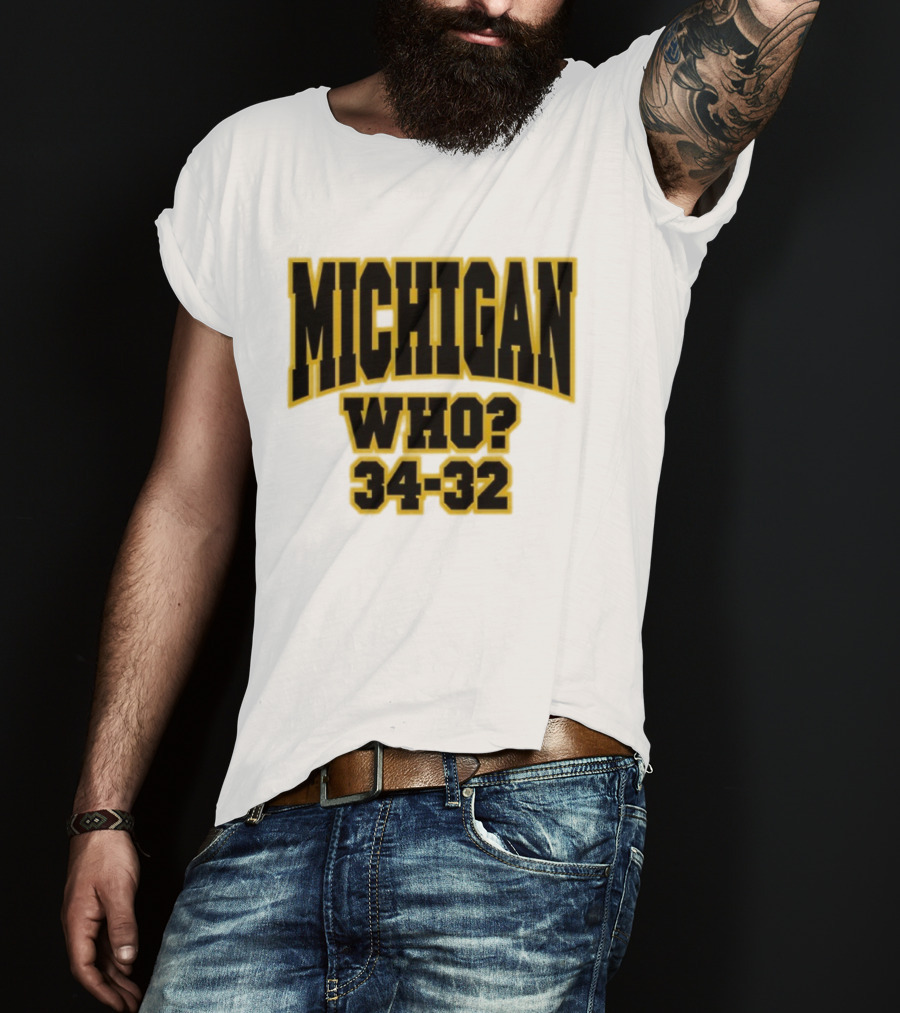 Michigan Who 34-32 T-Shirt