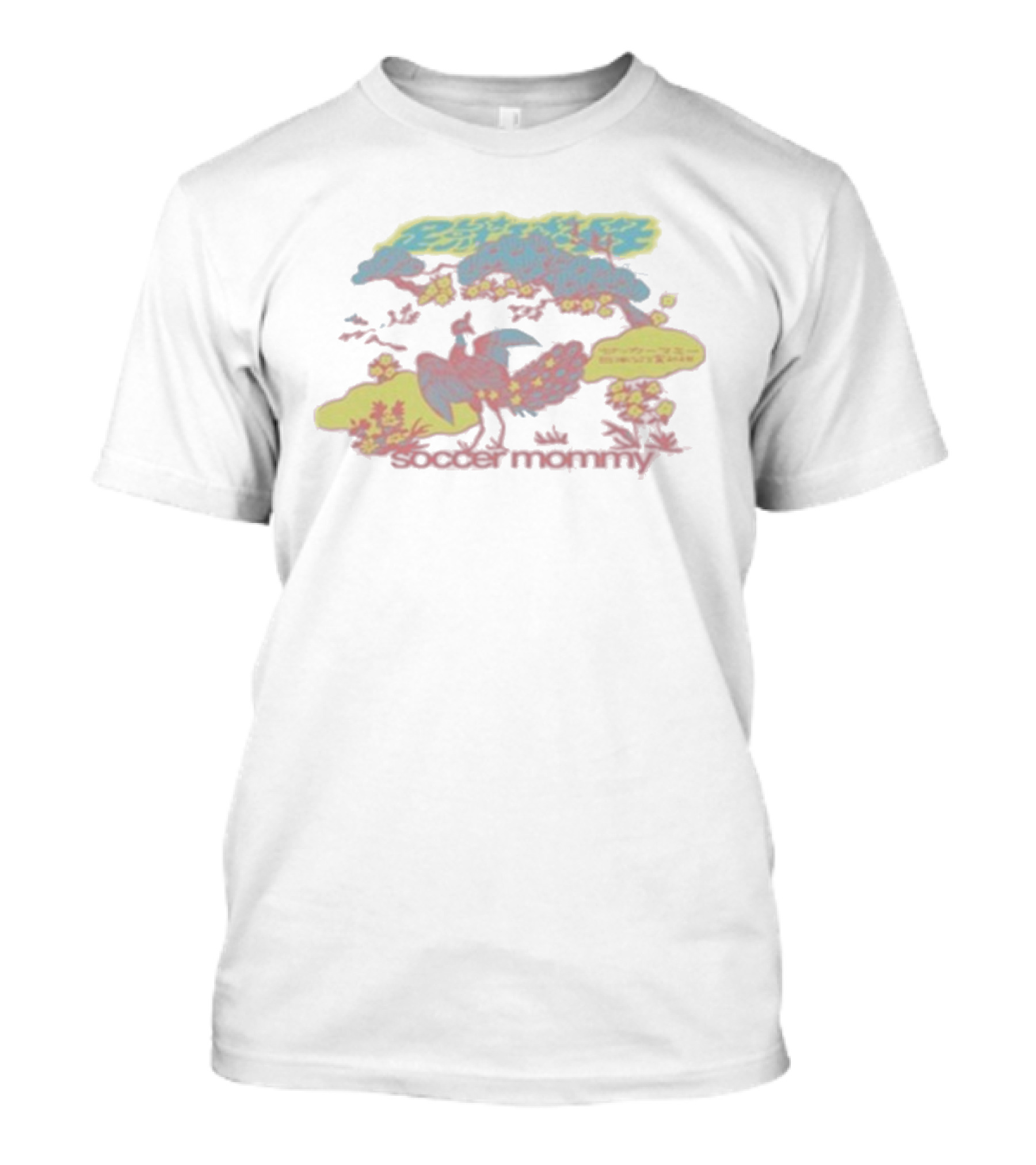 Vintage Aesthetic Soccer Mommy Tokyo With Peacock Blossom Scene T-Shirt