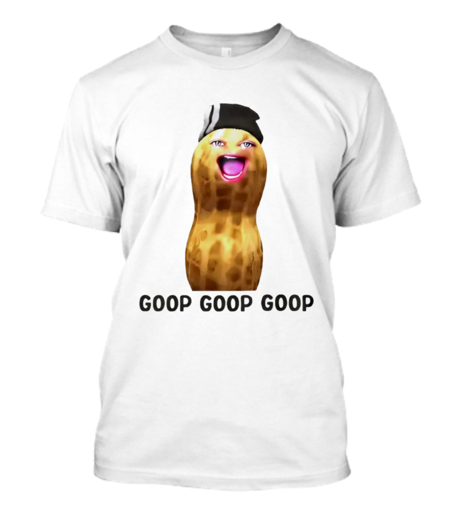 GOOP GOOP GOOP The Burnt Peanut Character With Beanie Hat T-Shirt