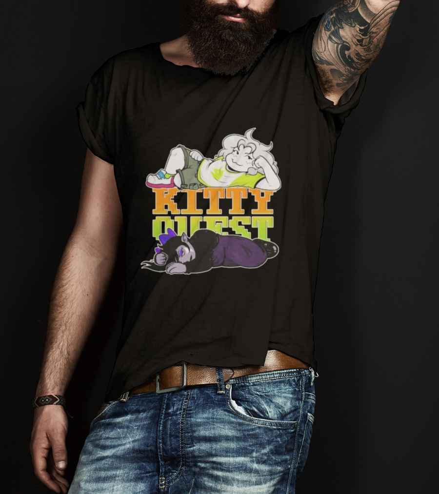 Kitty Quest Playful Characters Relaxing Fun Theme T-Shirt