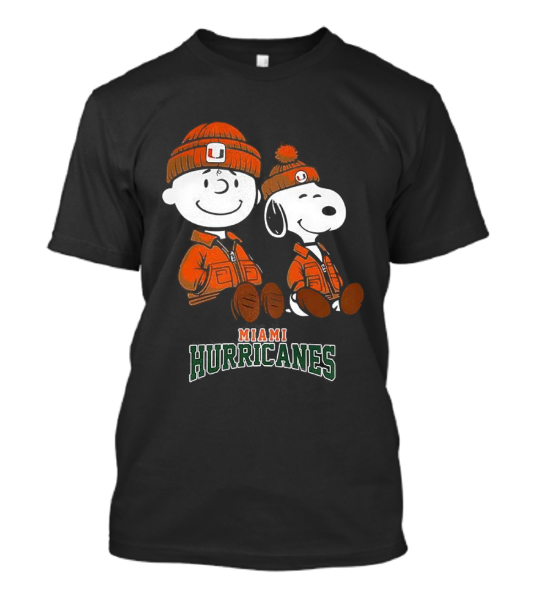 Charlie Brown Snoopy Miami Hurricanes Fan Gear T-Shirt