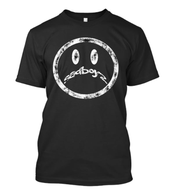 Sad Boyz Frown Distressed Grunge Aesthetic Emo Emoticon T-Shirt