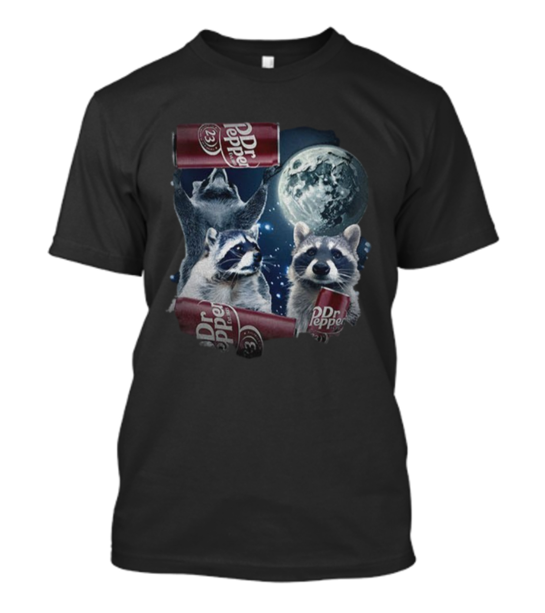 Dr Pepper Raccoons Howling At Moon T-Shirt