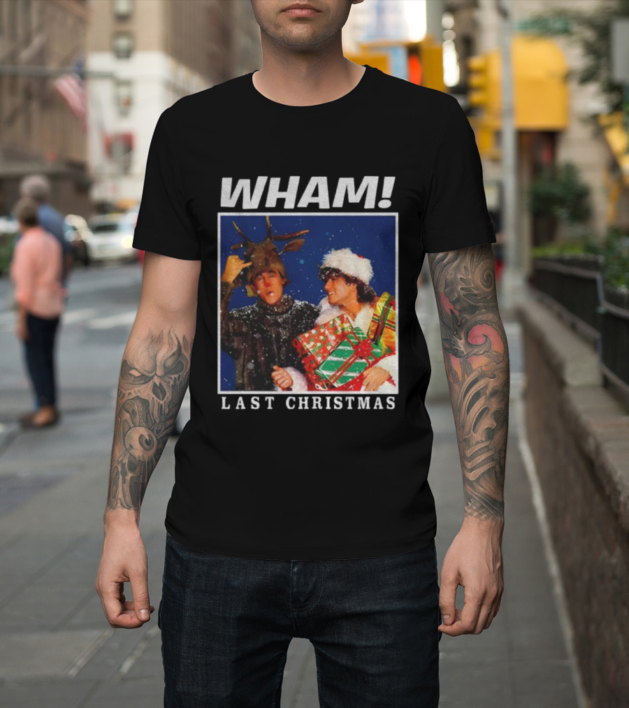 WHAM George Michael Last Christmas Vintage Holiday Scene T-Shirt
