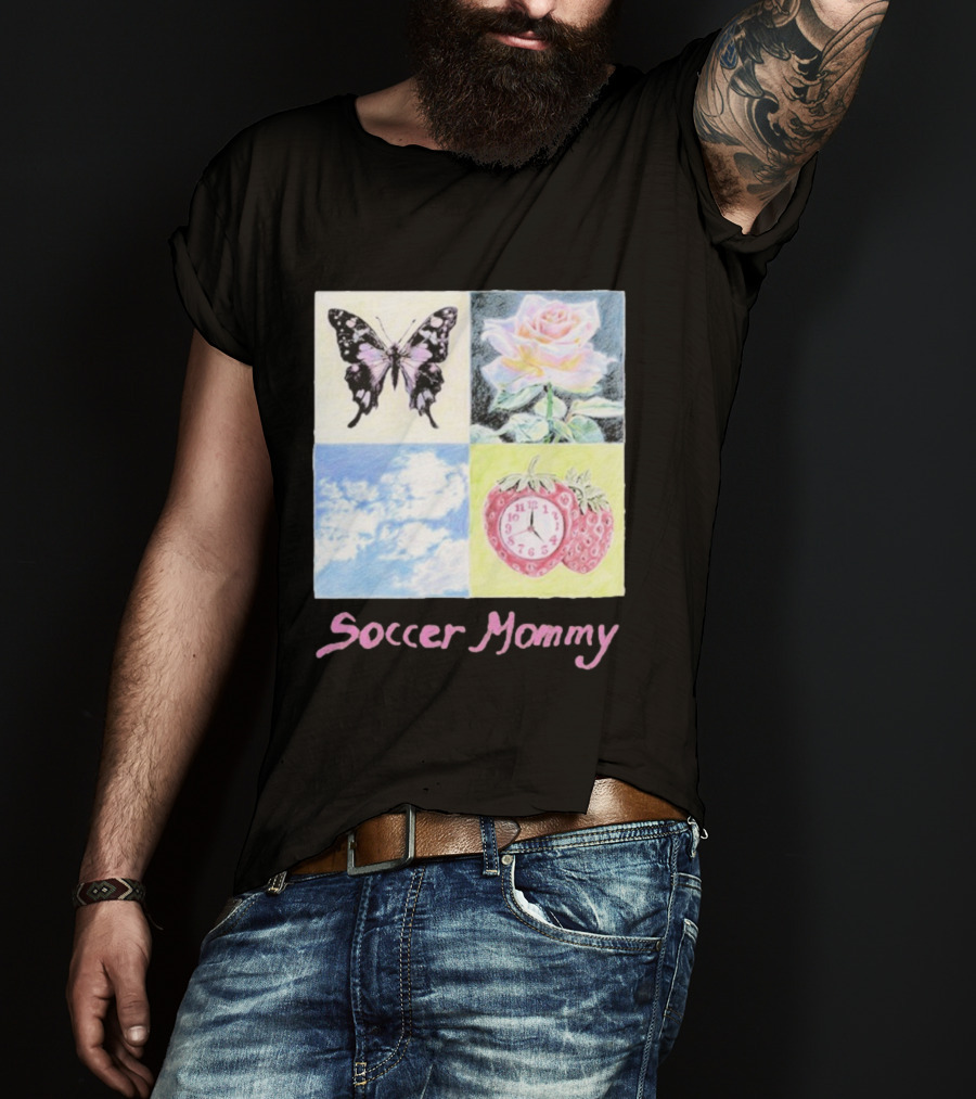 Soccer Mommy Butterfly Rose Sky Strawberry T-Shirt