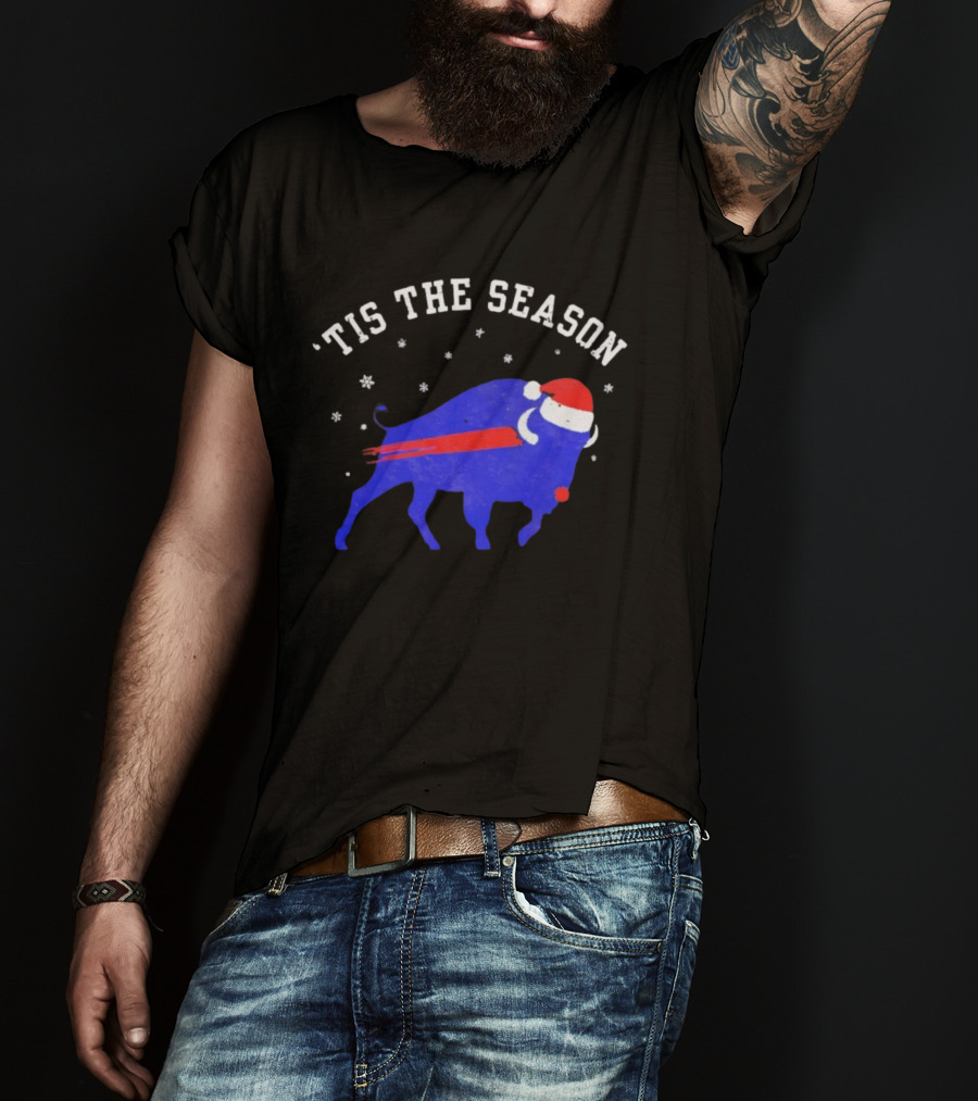 Buffalo Football Holiday 'Tis The Season Santa Theme T-Shirt