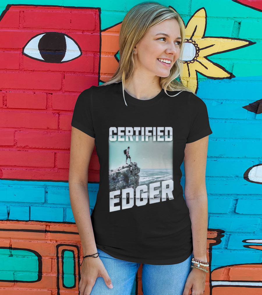 Certified Edger Adventure Surfing Ocean Wave T-Shirt
