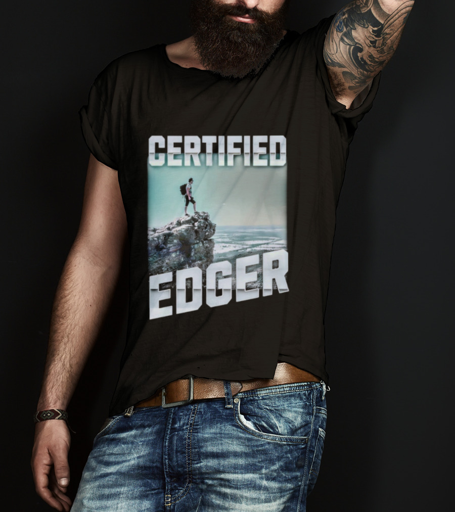 Certified Edger Adventure Surfing Ocean Wave T-Shirt