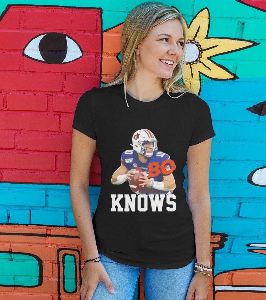 Bo Knows Bo Nix College Football Fan Auburn Tigers Parody T-Shirt