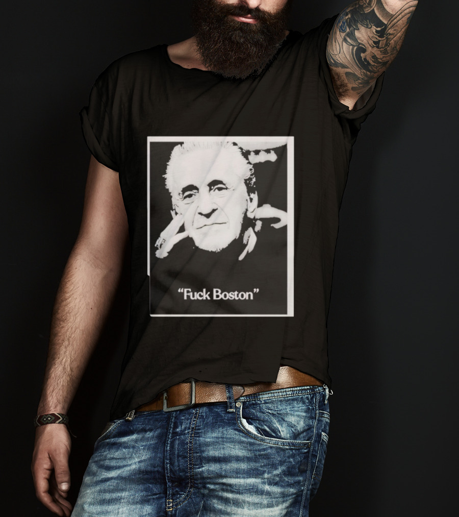 Pat Riley Portrait With 'Fuck Boston' Text T-Shirt