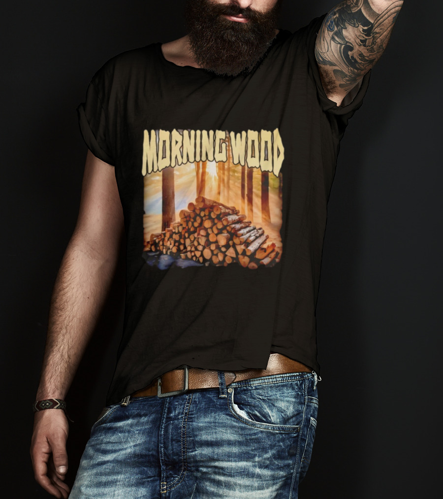 Morning Wood Lumber Stack Forest Sunrise T-Shirt
