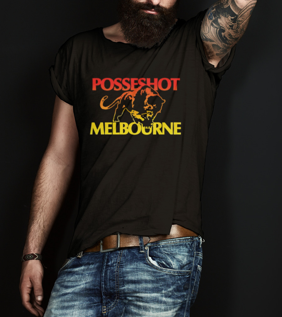 Posseshot Melbourne Sunset Fade Lion Artwork T-Shirt
