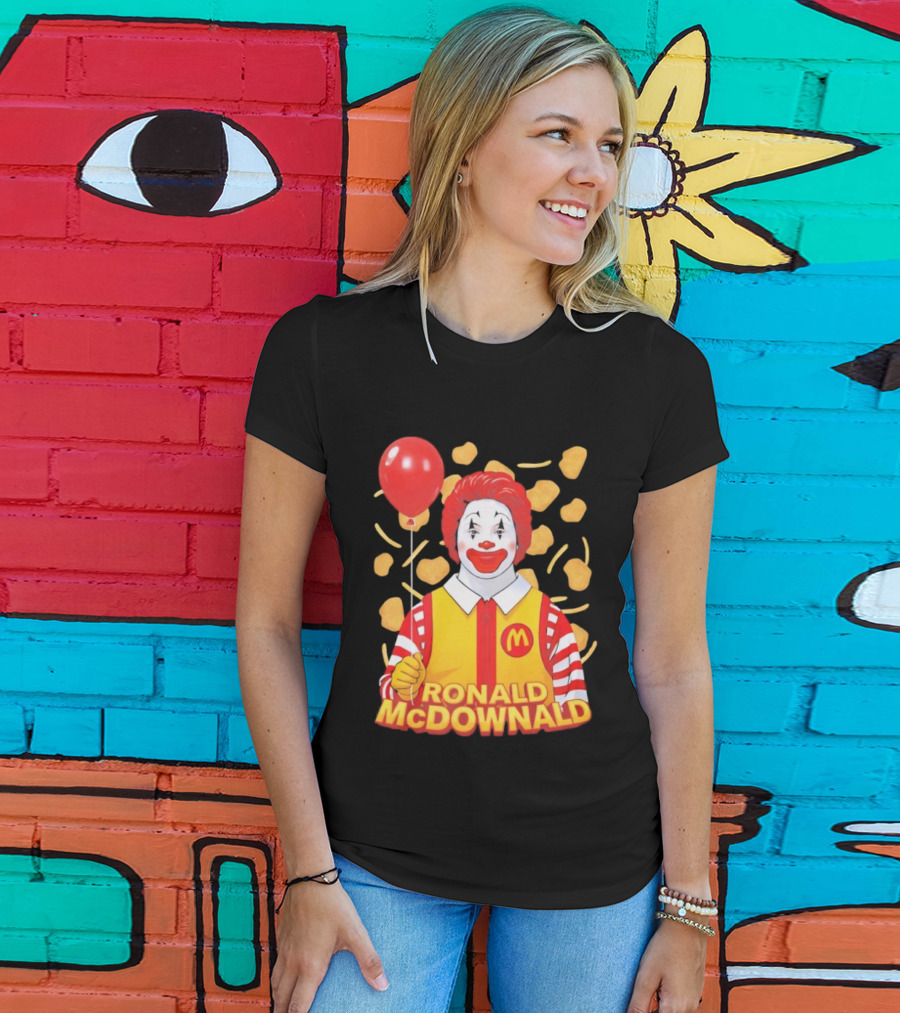 Ronald McDownald McDonald's Red Balloon And Nuggets Theme T-Shirt